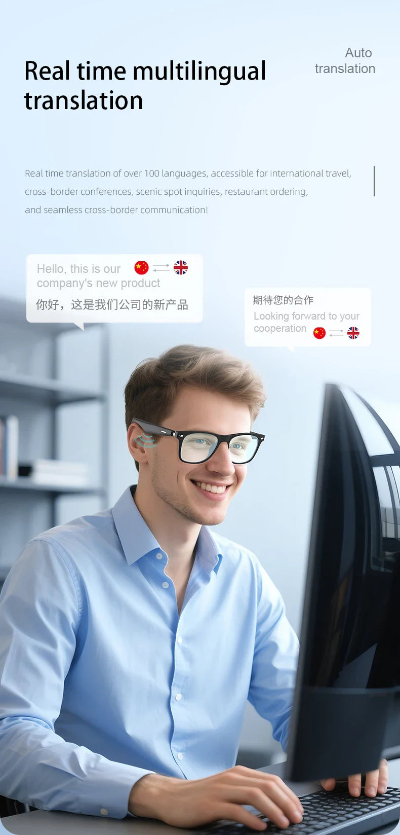 Smart Translation Sunglasses  AI-Powered Language Assistant - Product detail 9