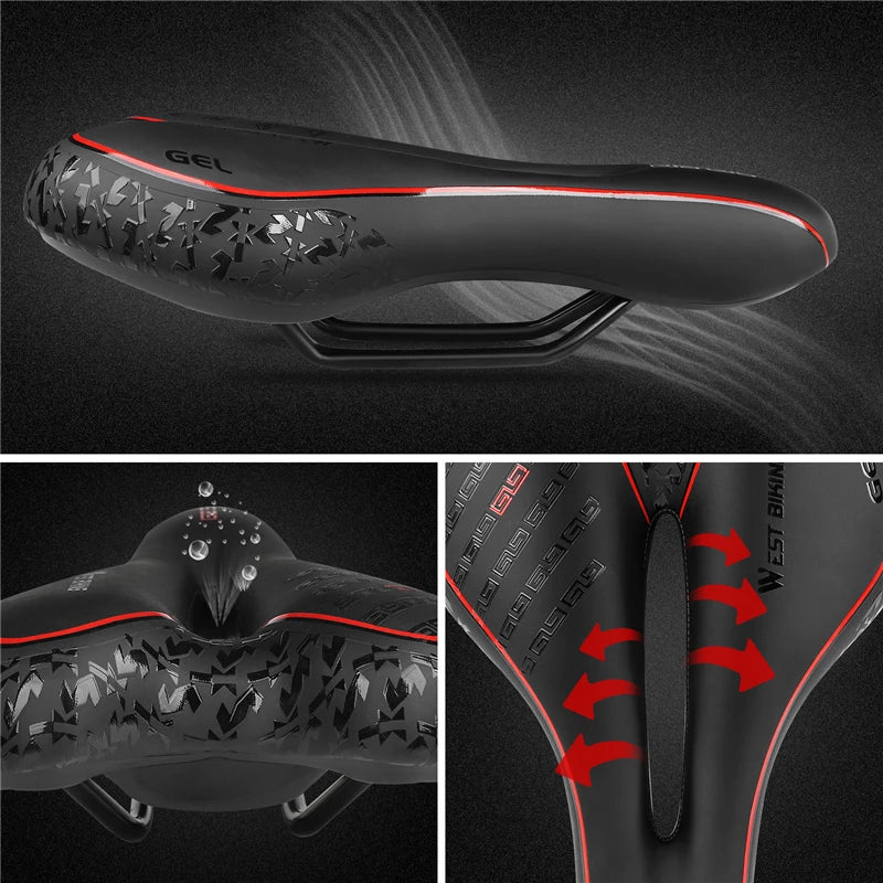 Premium Bike Saddle  Gel Comfort Technology with Red Accent - Product detail 5