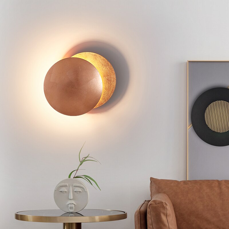 Modern Eclipse Wall Light  Gold Metal Solar Design - Product detail 4