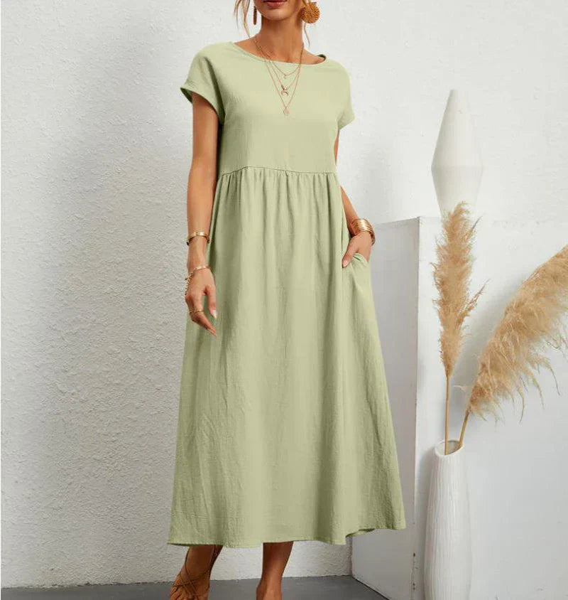 Casual Midi Dress  Loose Fit Cotton Blend - Product detail 11
