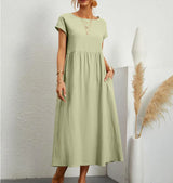 Casual Midi Dress  Loose Fit Cotton Blend - Product detail 11
