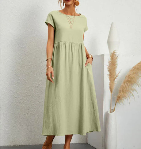 Casual Midi Dress  Loose Fit Cotton Blend - Product detail 11