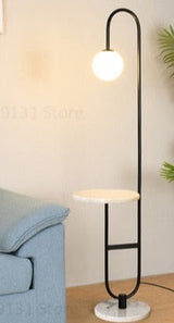 Modern Floor Lamp with Table  Brass and Marble Design - Product example
