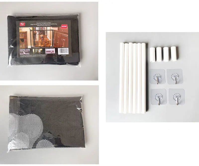 Retractable Pet Safety Gate  Mesh Barrier with Paw Print Design - Product detail 8