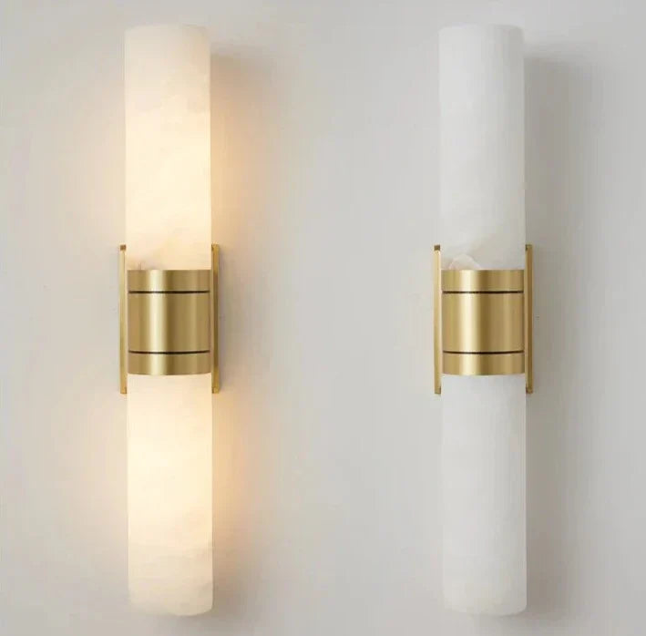 Modern Marble Wall Light  Copper Accent Strip Design - Product detail 7