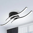 Modern LED Ceiling Light  Triple Wave Design Black Frame - Product showcase