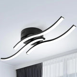 Modern LED Ceiling Light  Triple Wave Design Black Frame - Product showcase