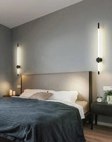 Vertical LED Wall Lamp  Brushed Brass and White Design - Detailed view