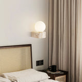 Modern Glass Wall Lamp  Travertine Stone Base - Product detail 4