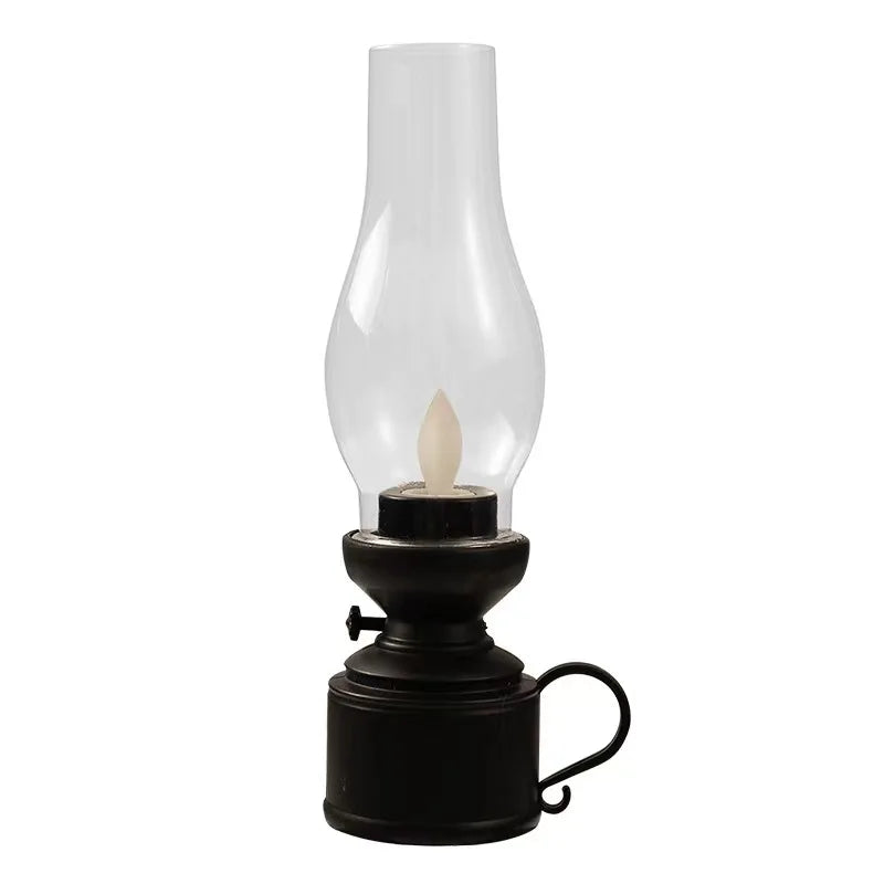 Vintage LED Lantern  Glass Hurricane Rustic Design - Product detail 6