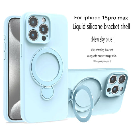 iPhone 15 Pro Max Ring Case  360 Rotating MagSafe Silicone Cover - Product detail 8