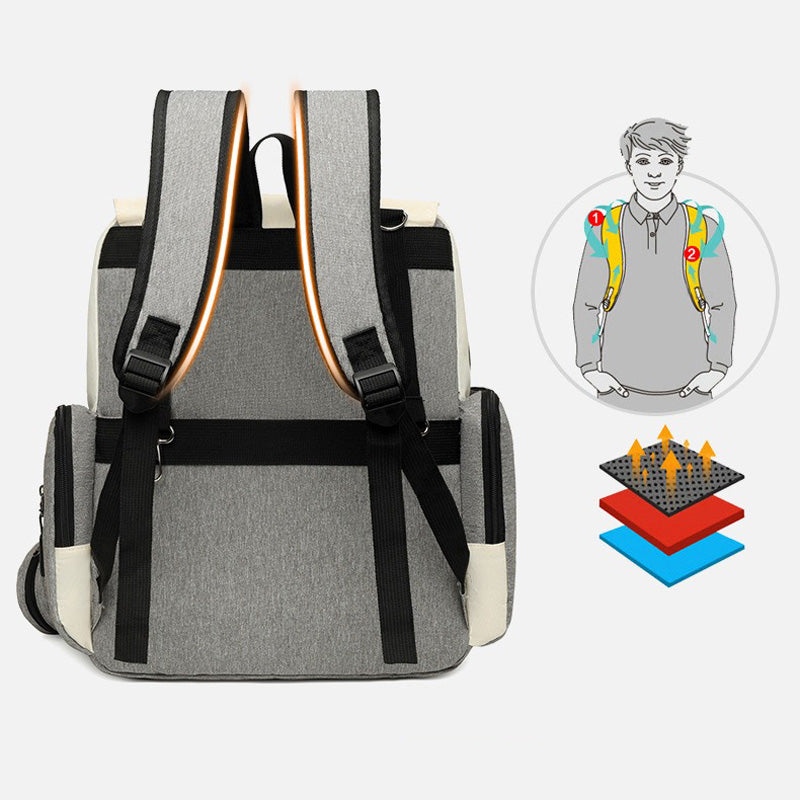 Insulated Diaper Backpack  Modern Two-Tone Design With Storage Pouch - Product detail 5