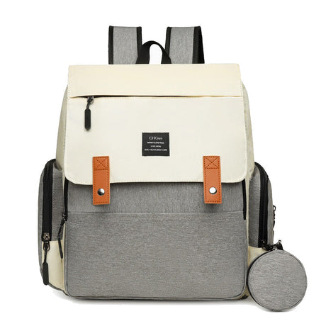 Insulated Diaper Backpack  Modern Two-Tone Design With Storage Pouch - Product showcase