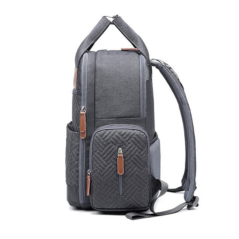 Quilted Diaper Backpack  Multi-Storage Travel Design - Product detail 4
