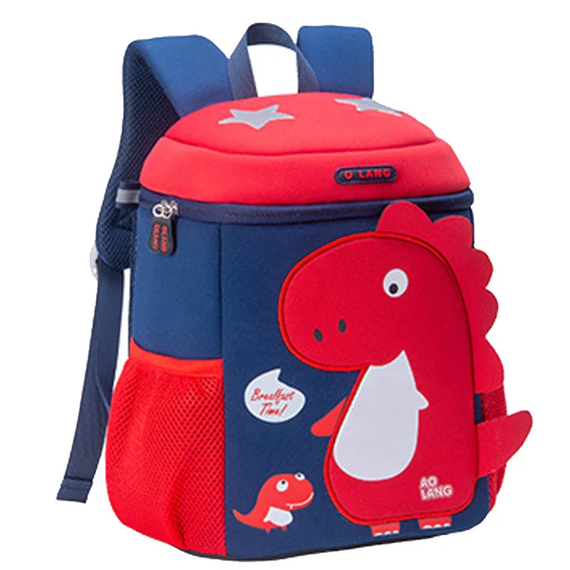 Kids Dinosaur Backpack  3D T-Rex Design With Mesh Pockets - Detailed view
