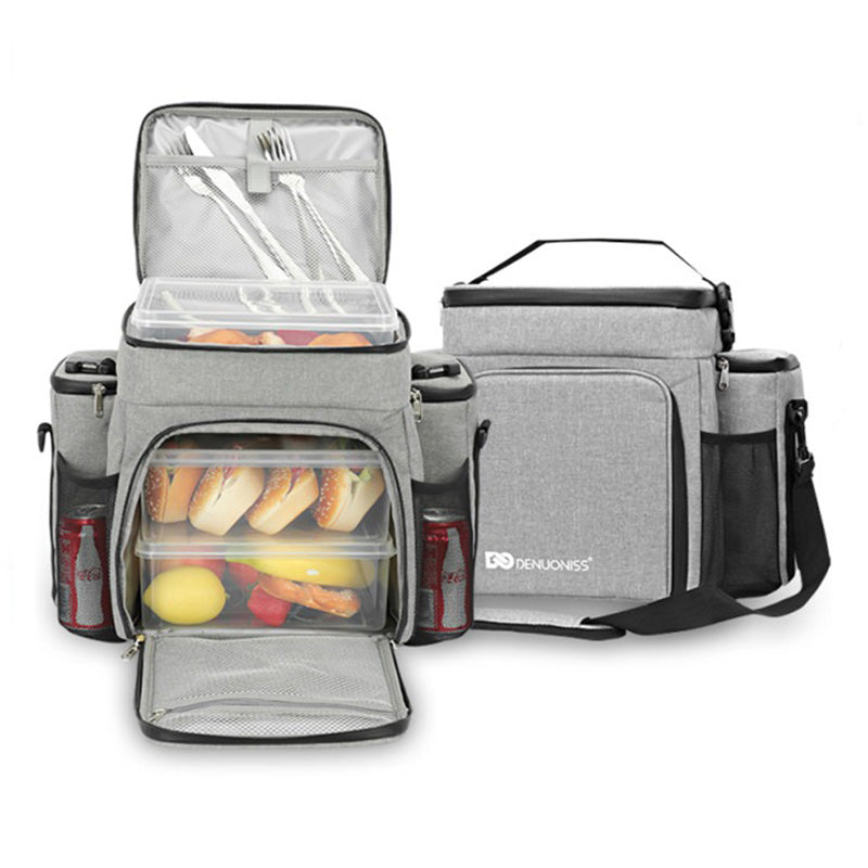 Insulated Lunch Bag  Front Access Design With Multiple Compartments - Detailed view