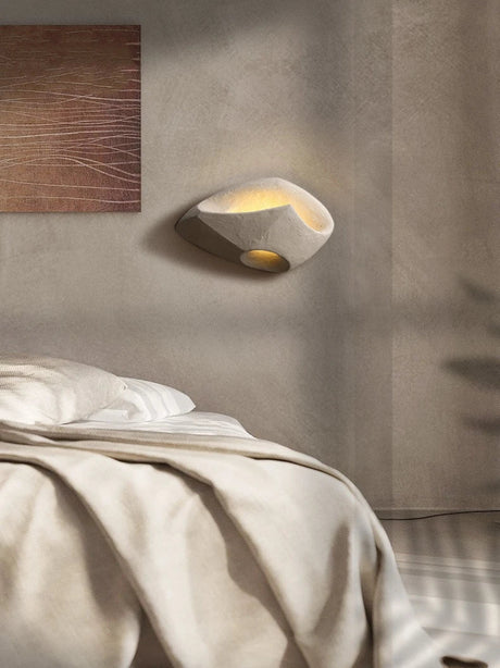 Minimalist Wall Sconce  Sculptural Cement Design - Product detail 12