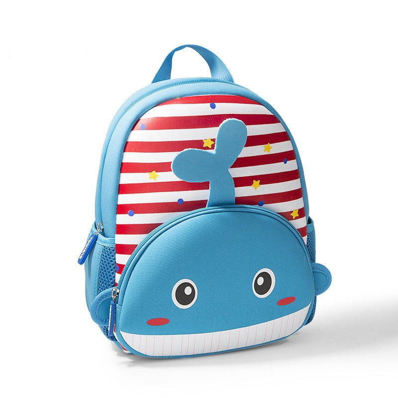 Kids Whale Backpack  Nautical Striped Design With Stars - Product showcase