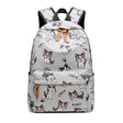 Kawaii Cat Pattern Backpack  Canvas School Bag With Fish Bone Print - Product showcase