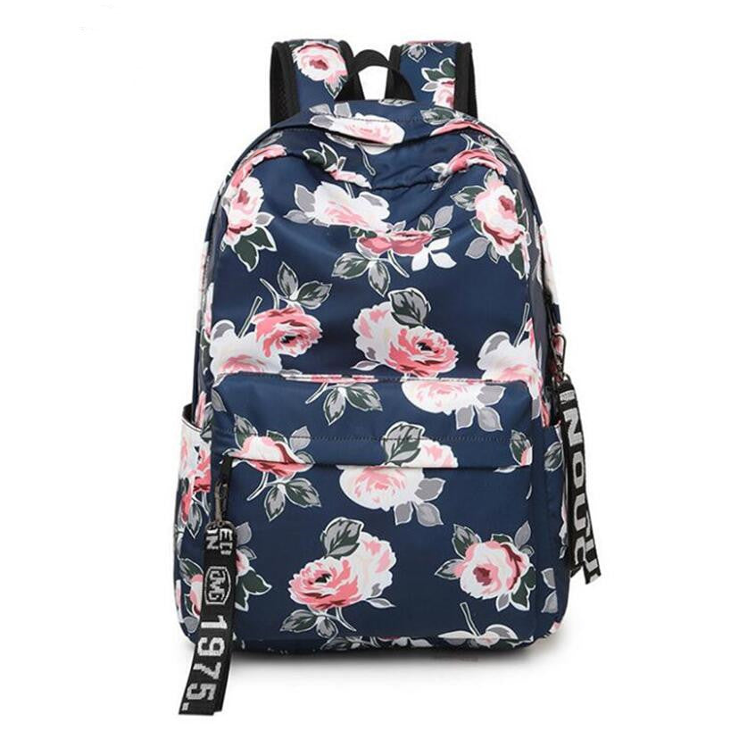 Kawaii Cat Pattern Backpack  Canvas School Bag With Fish Bone Print - Product detail 5