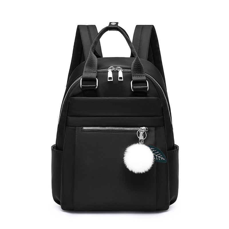 Modern School Backpack  Minimalist Design With Pom Pom Charm - Product detail 5