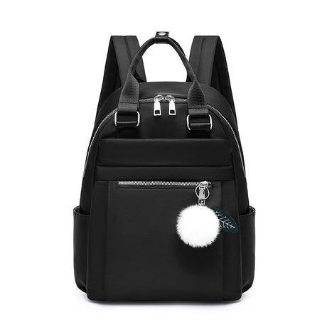 Modern School Backpack  Minimalist Design With Pom Pom Charm - Product detail 5