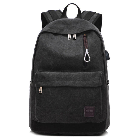 Canvas Student Backpack  USB Charging Port  Durable Design - Product detail 6
