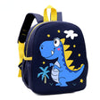 Kids Dinosaur Backpack  Navy Blue With Yellow Accents - Product showcase