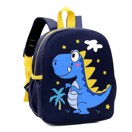 Kids Dinosaur Backpack  Navy Blue With Yellow Accents - Product showcase