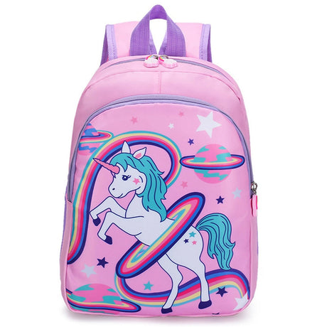 Kids Unicorn Backpack  Rainbow Space Adventure Design - Product showcase