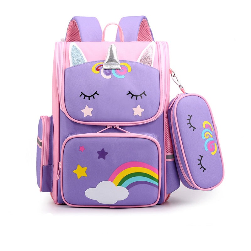 Kids Unicorn School Backpack  Rainbow Design With Matching Pencil Case - Product detail 5