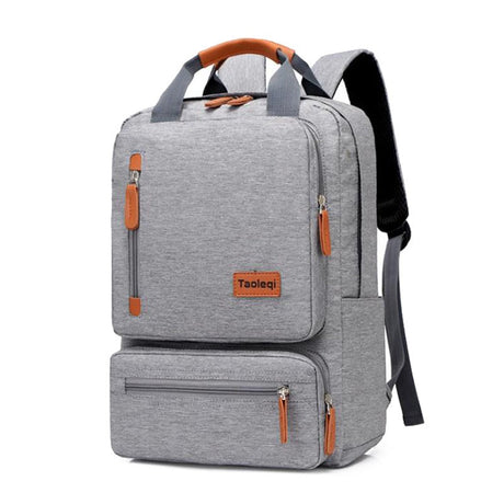Professional Laptop Backpack  Multi-Compartment Design With Leather Trim - Product showcase