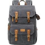 Vintage Camera Backpack  Canvas  Leather USB Travel Bag - Product detail 4