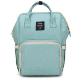 Modern Diaper Backpack  Insulated Bottle Compartment Mint Green - Product showcase