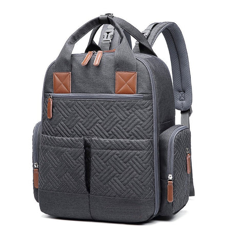 Quilted Diaper Backpack  Multi-Storage Travel Design - Product showcase