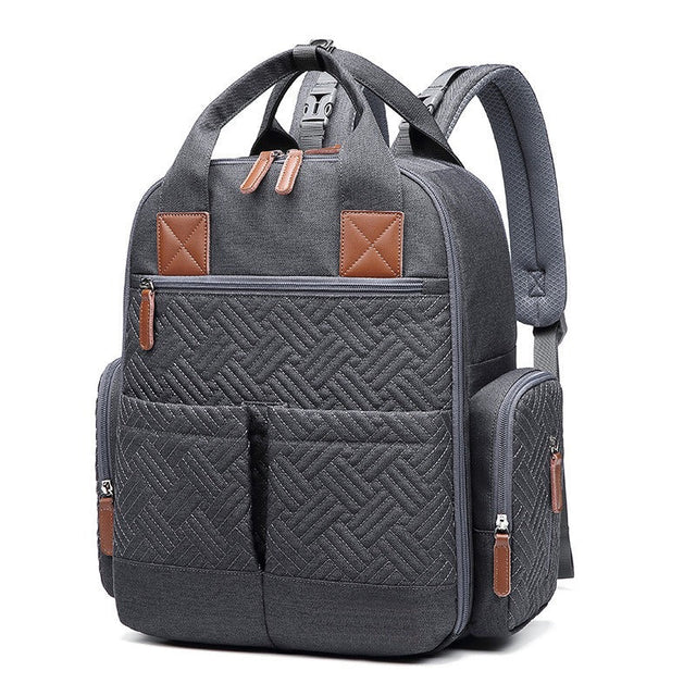 Quilted Diaper Backpack  Multi-Storage Travel Design - Product showcase