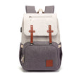 Multi-Function Diaper Backpack  Canvas With Leather Accents - Product showcase