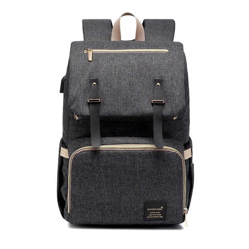 Multi-Function Diaper Backpack  Canvas With Leather Accents - Product detail 7