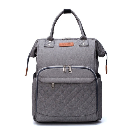 Quilted Diaper Backpack  Insulated Bottle Compartment - Product showcase