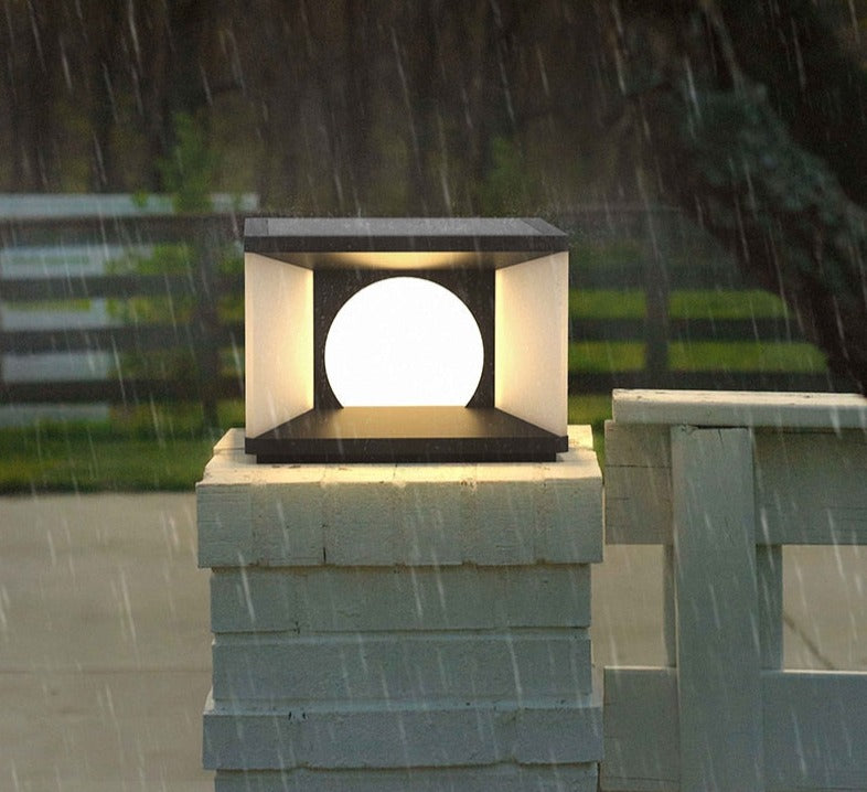 Solar Garden Pillar Light  Cube Design With Auto Sensor - Product example