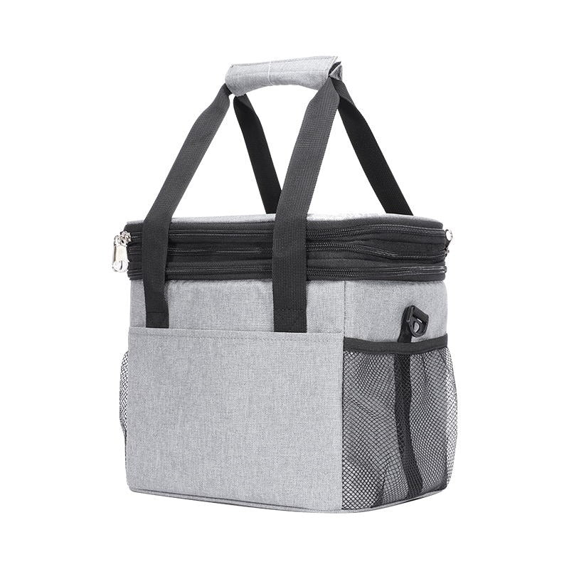 Insulated Cooler Bag  Expandable Grey Travel Tote - Product showcase