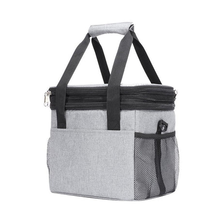 Insulated Cooler Bag  Expandable Grey Travel Tote - Product showcase