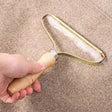 Carpet Lint Remover  Wood Handle Steel Fabric Scraper - Product showcase
