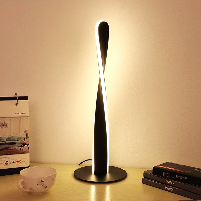 Modern LED Desk Lamp  Twist Design Aluminum Body - Detailed view