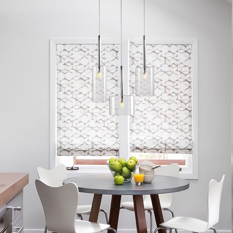 Contemporary Glass Pendant Lights  Clear and Red Cylinder Design - Product detail 10