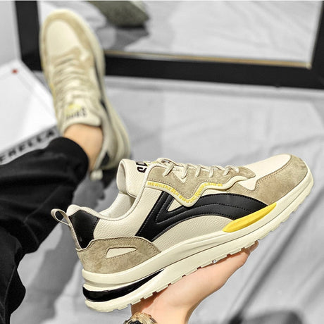 Modern Athletic Sneakers  White Suede Green Accent Design - Product detail 5