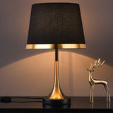 Modern Table Lamp  Black Shade Gold Trim Design - Detailed view