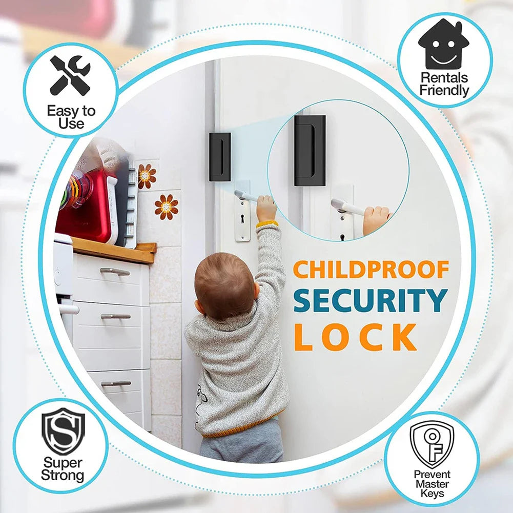 Smart Door Security Lock  Aluminum Alloy Childproof Latch - Product detail 6