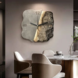Modern Wall Clock  3D Relief Stone Texture Design - Detailed view