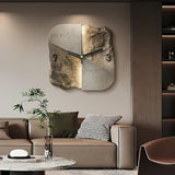 Modern Wall Clock  3D Relief Stone Texture Design - Product example